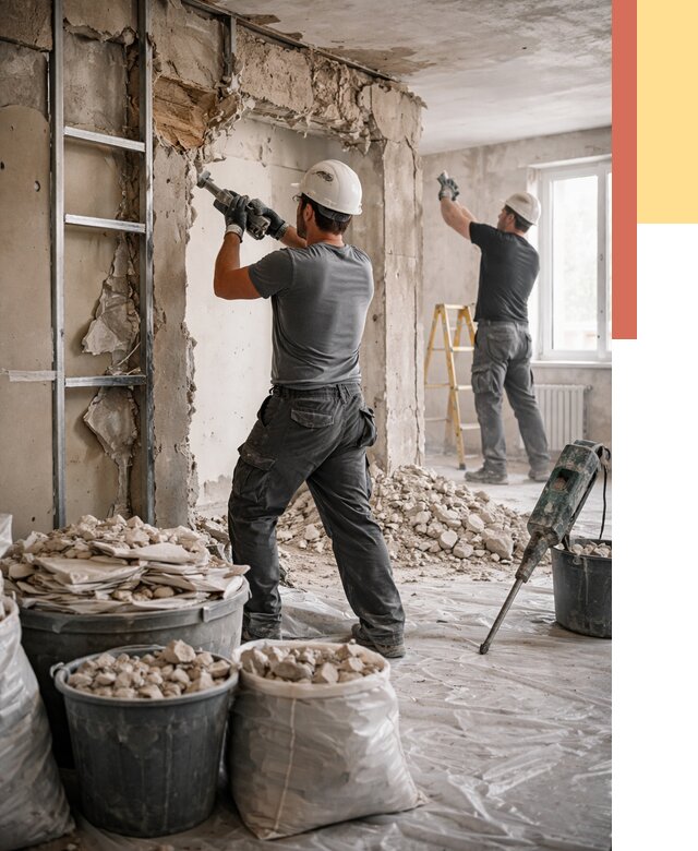 Демонтажные работы в Малоярославце от 2792 руб. — услуги и цена под ключ | ОТДЕЛОЧНИК-Млр