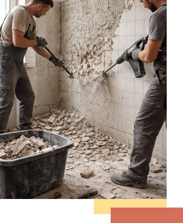 Демонтаж плитки со стен в Малоярославце быстро и аккуратно