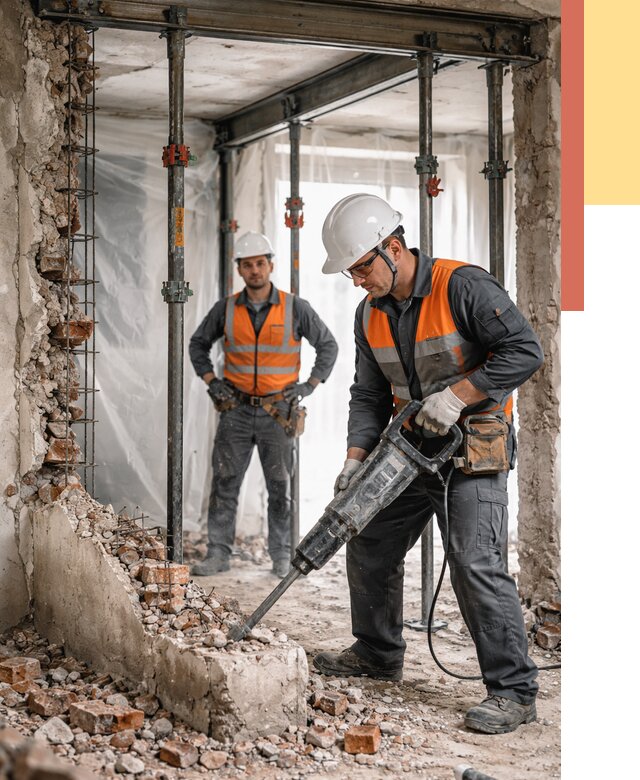 Снос несущих стен в Малоярославце от 10601 руб. — демонтаж несущей стены под ключ | ОТДЕЛОЧНИК-Млр