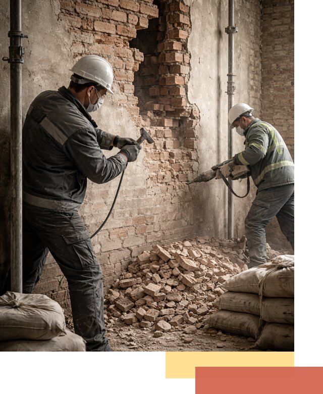 Демонтаж кирпичных стен в Малоярославце быстро и безопасно