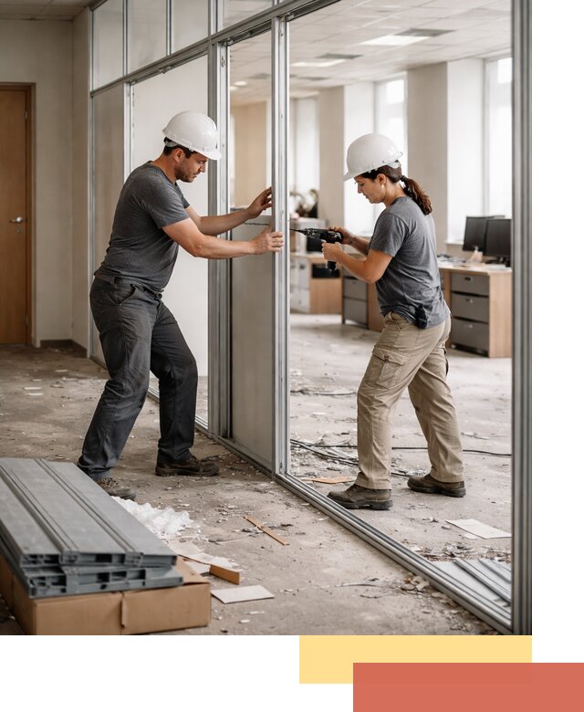 Демонтаж алюминиевых перегородок в Малоярославце быстро и аккуратно