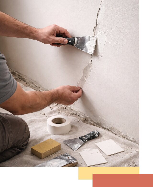 Заделка трещин и сколов в стенах и потолках в Малоярославце