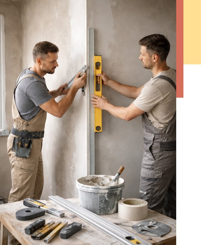 Выведение углов стен в Малоярославце от 1913 руб. быстро и недорого | ОТДЕЛОЧНИК-Млр