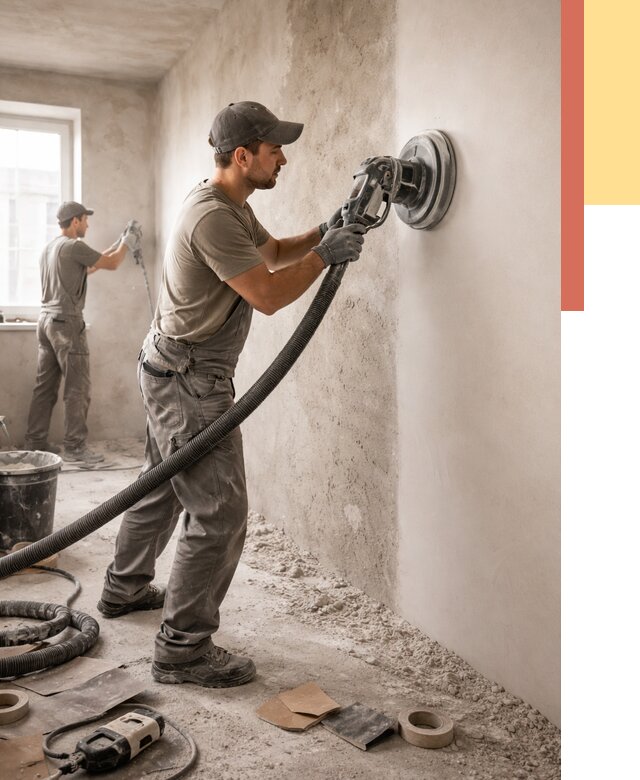 Шлифовка стен в Малоярославце от 1241 руб/м2 — быстро и недорого | ОТДЕЛОЧНИК-Млр