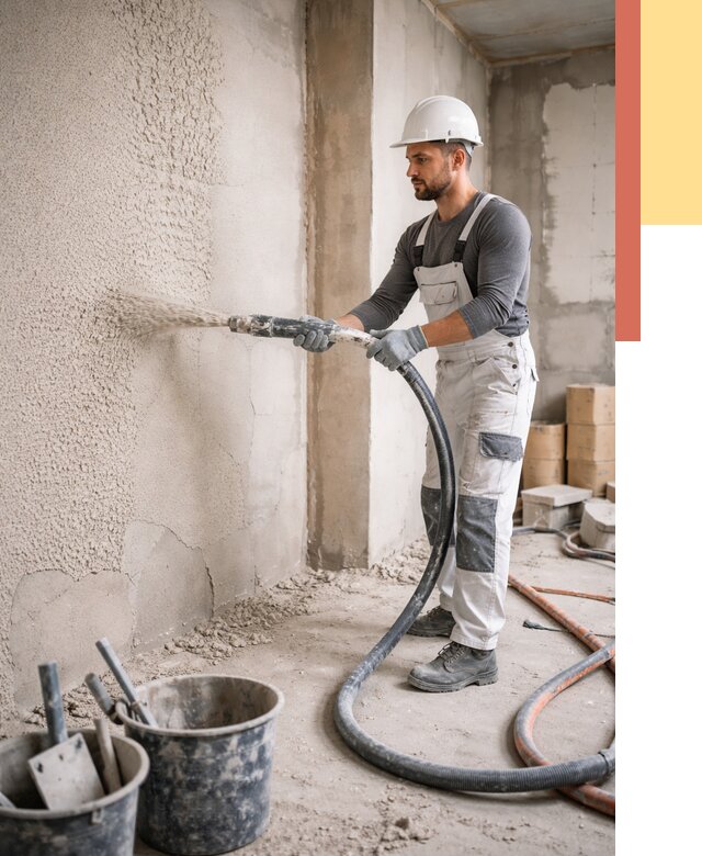 Машинная штукатурка стен в Малоярославце под ключ от 6722 руб./м2 | ОТДЕЛОЧНИК-Млр