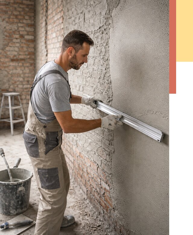 Штукатурка кирпичных стен в Малоярославце от 4654 руб/м2 — быстро и недорого | ОТДЕЛОЧНИК-Млр