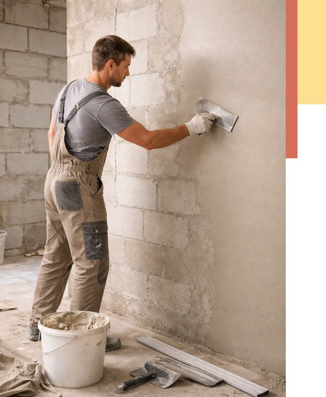 Штукатурка стен из газобетона в Малоярославце от 2172 руб./м2 — быстро и недорого | ОТДЕЛОЧНИК-Млр