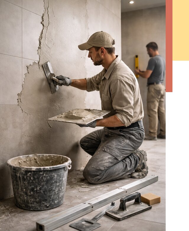 Штукатурка стен в ванной в Малоярославце от 4654 руб./м² — выравнивание под ключ | ОТДЕЛОЧНИК-Млр