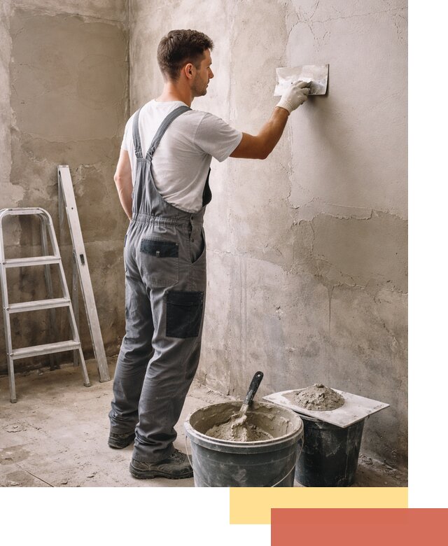 Штукатурка стен в ванной под ключ в Малоярославце