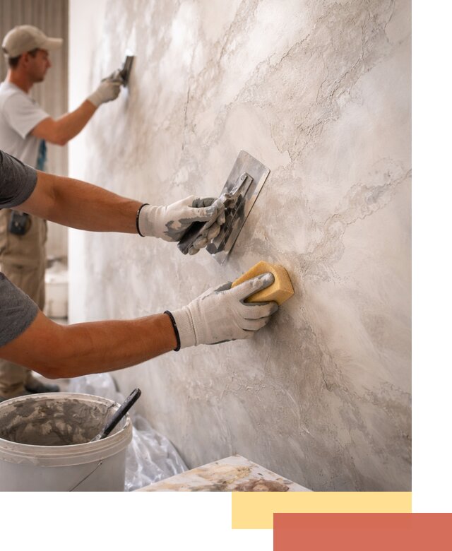 Декоративная штукатурка под мрамор в Малоярославце для стен и потолков