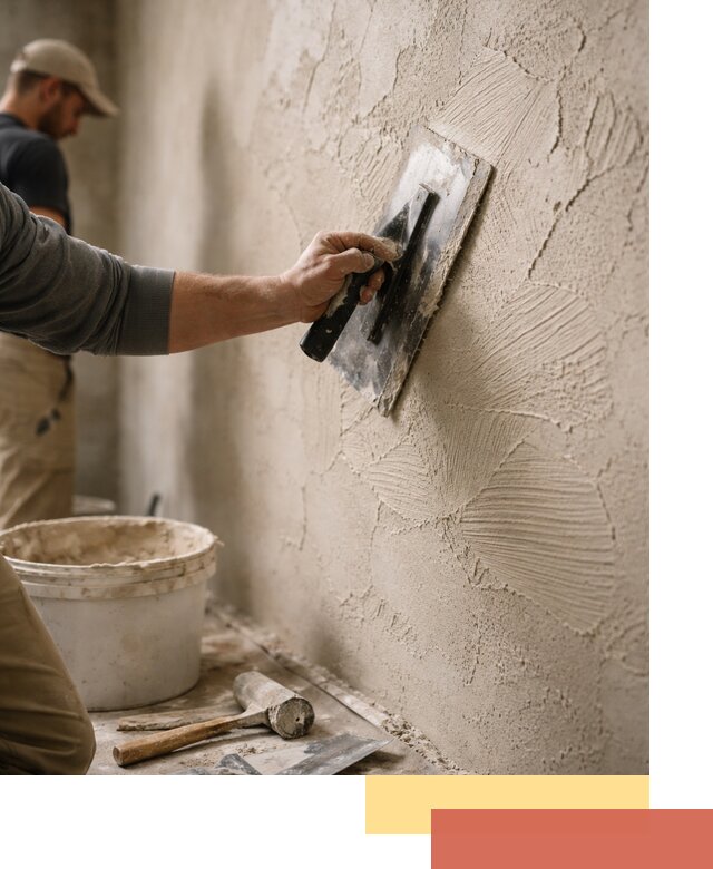 Фактурная штукатурка стен в Малоярославце — монтаж, отделка, реставрация