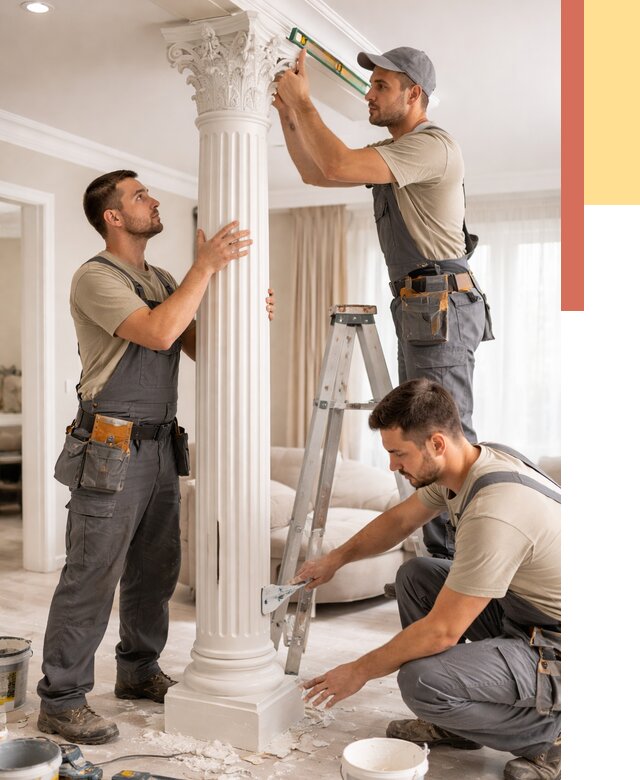 Установка декоративных колонн в Малоярославце от 12410 руб. под ключ | ОТДЕЛОЧНИК-Млр