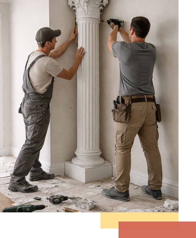 Установка декоративных колонн в Малоярославце под ключ