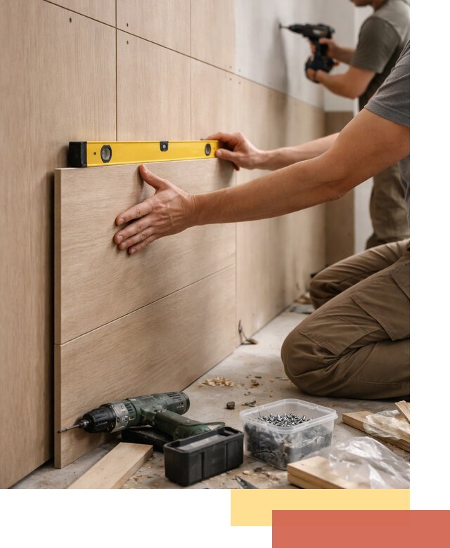 Профессиональный монтаж МДФ панелей на стены в Малоярославце