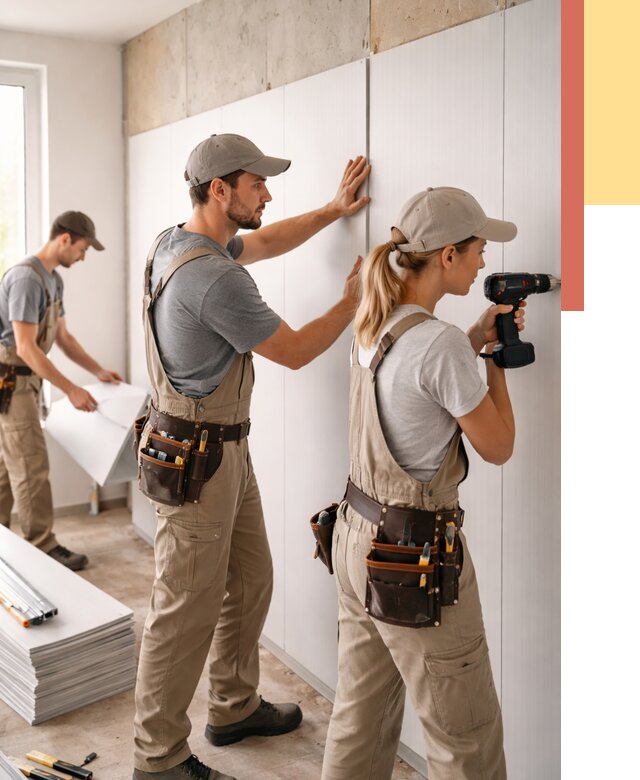 Монтаж ПВХ панелей на стены в Малоярославце от 465 руб/м2 — быстро и недорого | ОТДЕЛОЧНИК-Млр