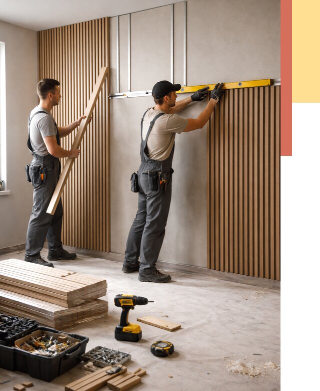 Монтаж реечных панелей на стены в Малоярославце от 1241 руб. — быстро и недорого | ОТДЕЛОЧНИК-Млр