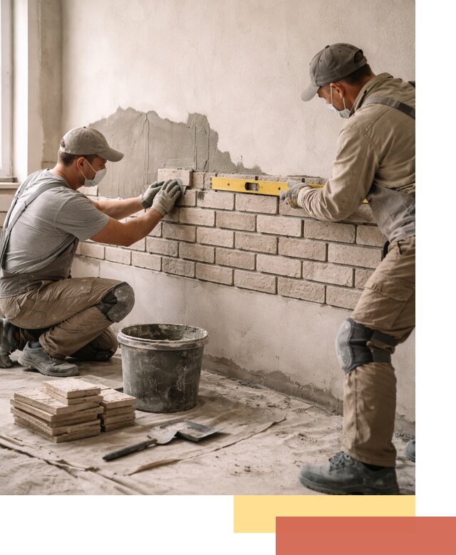 Монтаж декоративного кирпича профессионально в Малоярославце