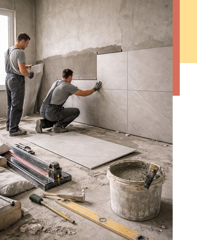 Облицовка стен керамогранитом в Малоярославце от 4344 руб./м² — услуги под ключ | ОТДЕЛОЧНИК-Млр