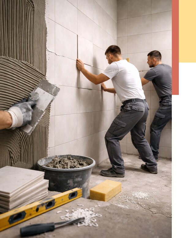 Укладка плитки на стены в Малоярославце от 879 руб. — качественно и недорого | ОТДЕЛОЧНИК-Млр