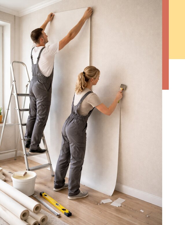 Поклейка флизелиновых обоев в Малоярославце от 6205 руб. | Быстро и недорого — ОТДЕЛОЧНИК-Млр