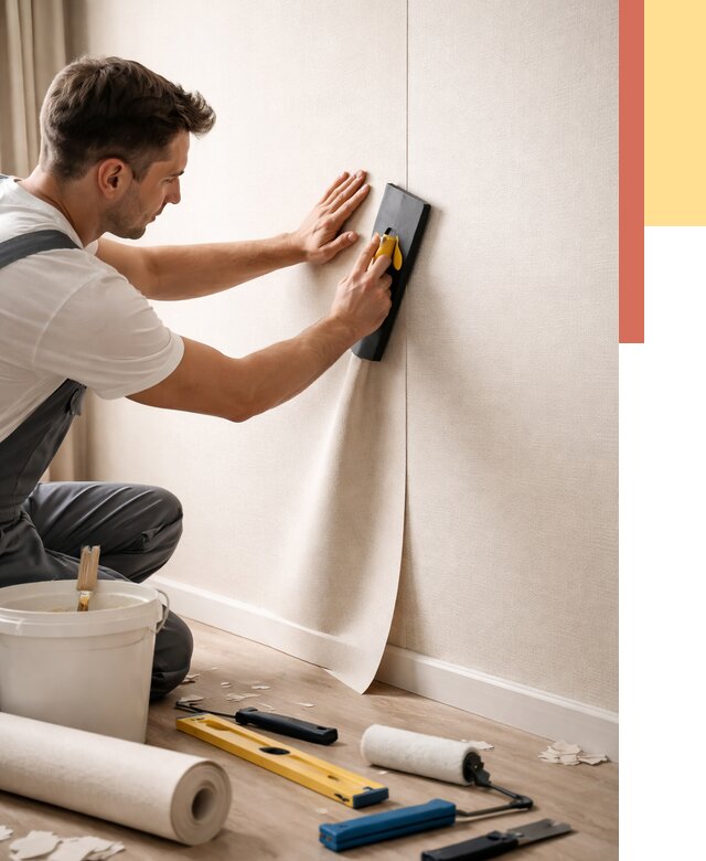 Поклейка виниловых обоев в Малоярославце от 4654 руб. | Быстро и недорого — ОТДЕЛОЧНИК-Млр