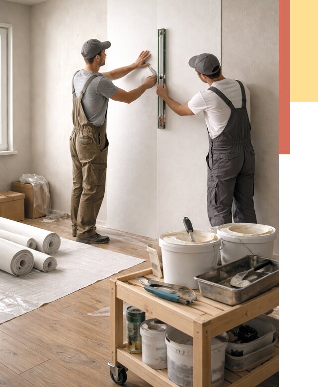 Поклейка стеклообоев в Малоярославце от 6722 руб. за м2 — быстро и недорого | ОТДЕЛОЧНИК-Млр