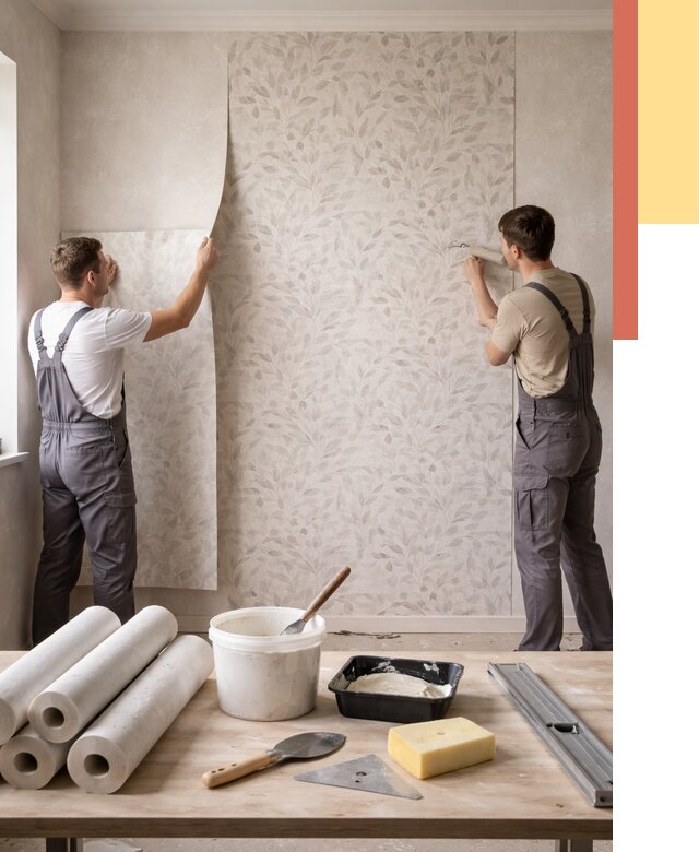 Поклейка обоев с подбором рисунка в Малоярославце от 3620 руб. | ОТДЕЛОЧНИК-Млр - быстро и недорого