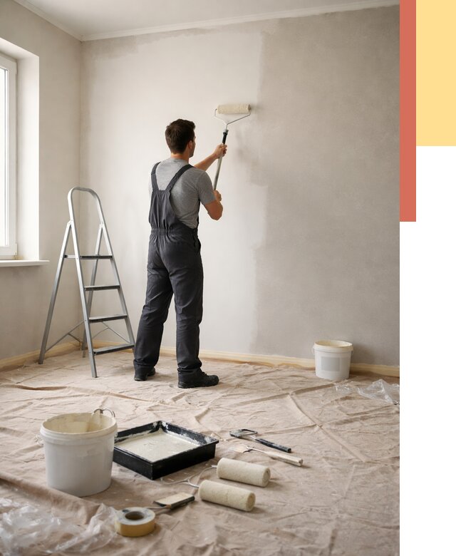 Покраска стен моющейся краской в Малоярославце от 362 руб./м² — быстро и недорого | ОТДЕЛОЧНИК-Млр