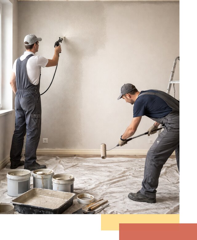 Покраска стен моющейся краской и защита поверхностей в Малоярославце