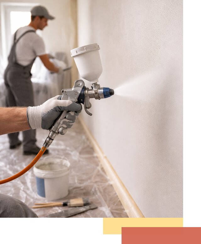 Покраска стен краскопультом в Малоярославце быстро и качественно