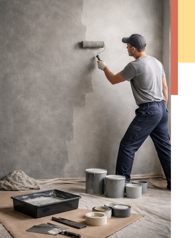 Покраска стен под бетон в Малоярославце от 672 руб. за м2 — быстро и недорого | ОТДЕЛОЧНИК-Млр