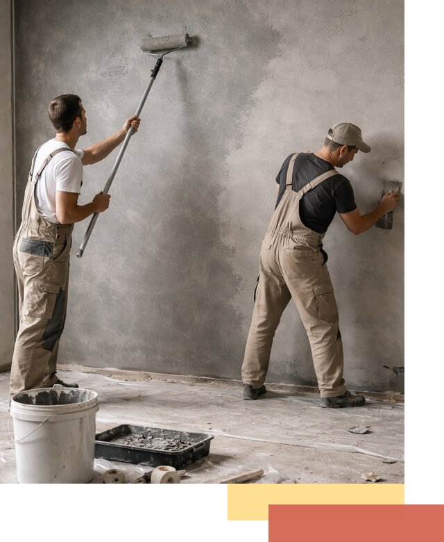 Покраска стен под бетон в Малоярославце профессионально и недорого