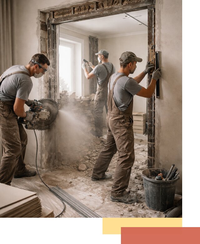 Расширение дверного проема под установку новой двери в Малоярославце