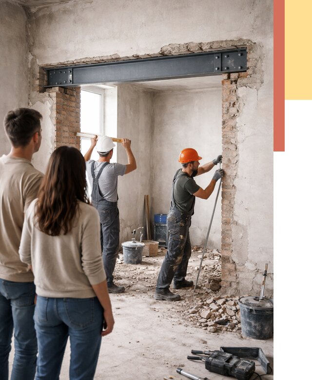 Усиление проема в стене в Малоярославце от 9825 руб. — усиление дверного проема металлоконструкцией | ОТДЕЛОЧНИК-Млр