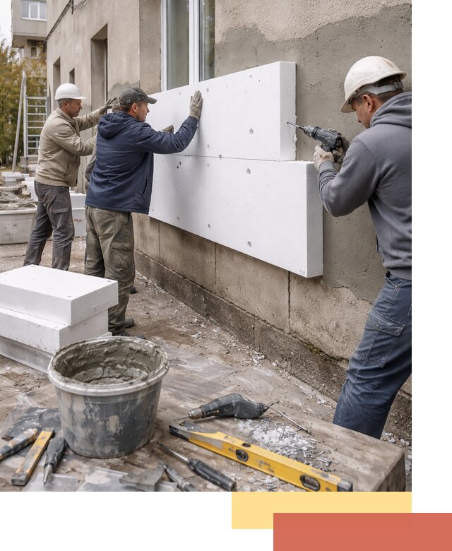 Утепление наружных стен пенопластом в Малоярославце