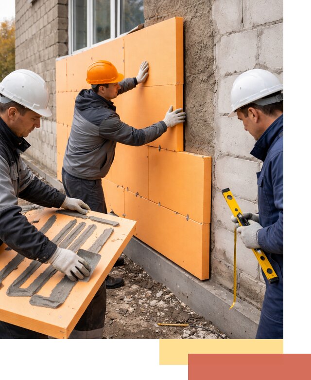 Утепление фасада пеноплексом под ключ в Малоярославце