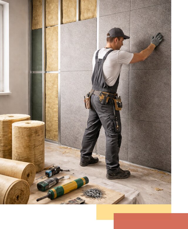 Профессиональная шумоизоляция стен в Малоярославце для квартиры и офиса