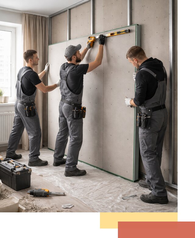 Шумоизоляция стен панелями ЗИПС в Малоярославце для жилых и коммерческих помещений