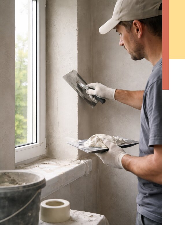 Штукатурка откосов в Малоярославце от 4654 руб/м² — услуги и выравнивание под ключ | ОТДЕЛОЧНИК-Млр