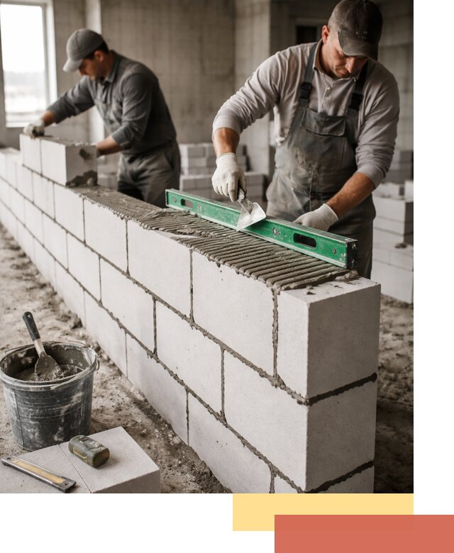Кладка перегородок из газобетона в Малоярославце быстро и качественно