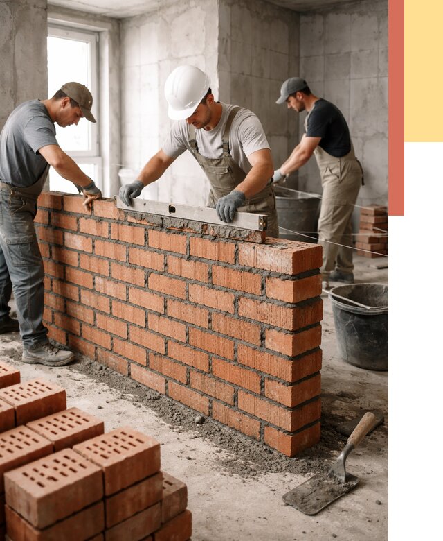 Кладка перегородок из кирпича в Малоярославце от 3620 руб. за м² | ОТДЕЛОЧНИК-Млр