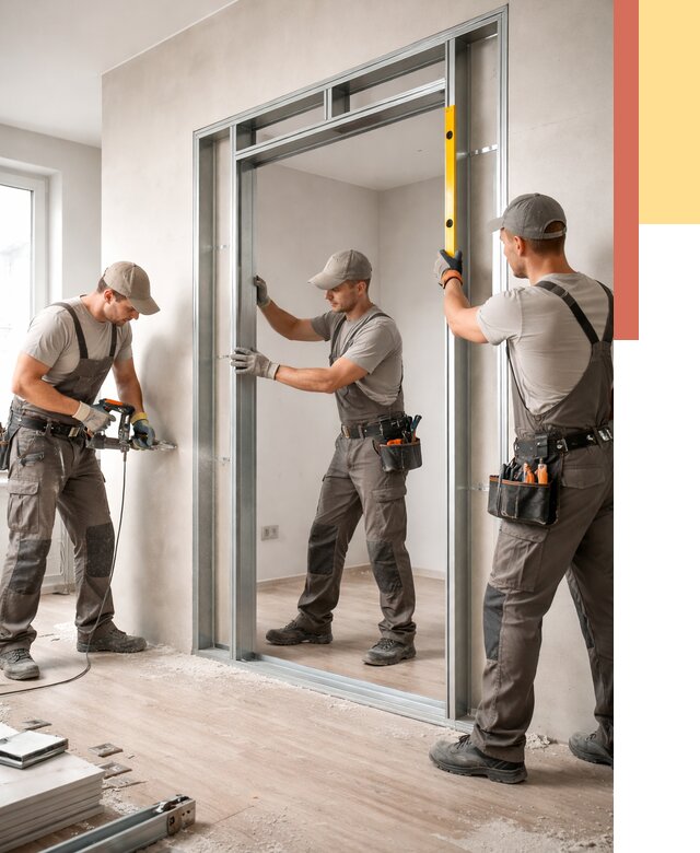 Устройство дверного проема в перегородке в Малоярославце от 4654 руб. под ключ | ОТДЕЛОЧНИК-Млр