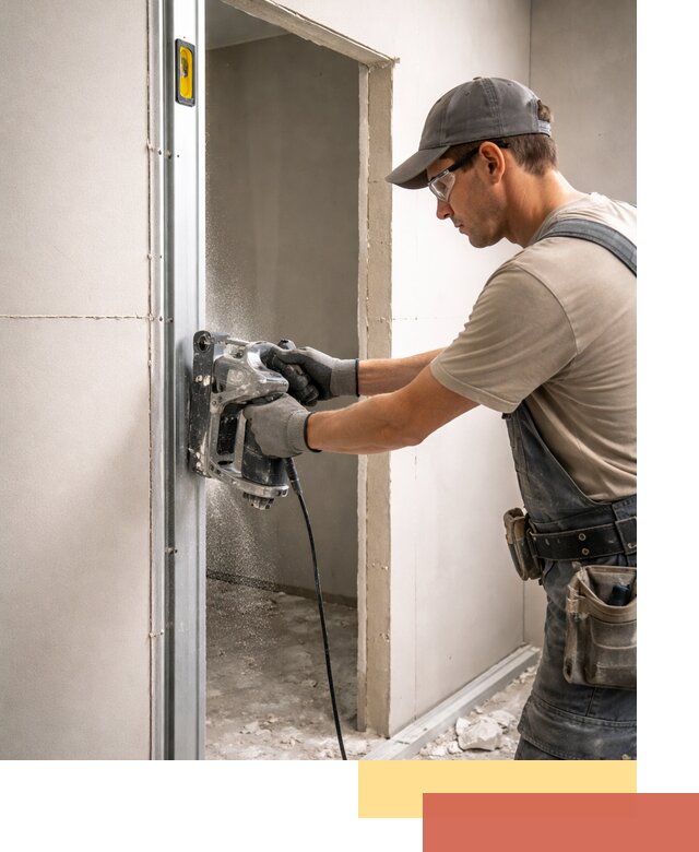 Устройство дверного проема в перегородке в Малоярославце