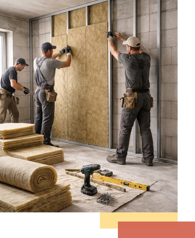 Шумоизоляция перегородок из блоков в Малоярославце — монтаж и защита шумоизоляцией