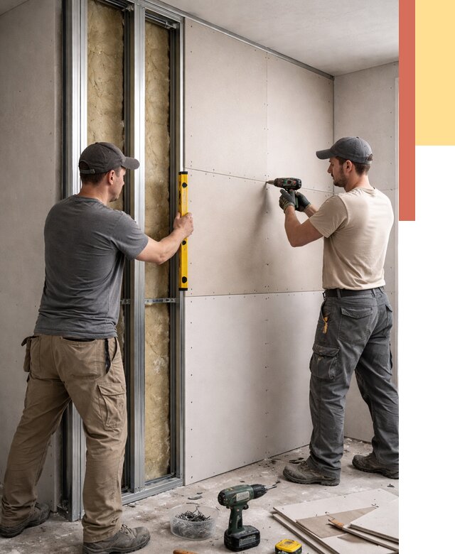 Монтаж двухслойной перегородки из гипсокартона в Малоярославце от 1500 руб. | ОТДЕЛОЧНИК-Млр