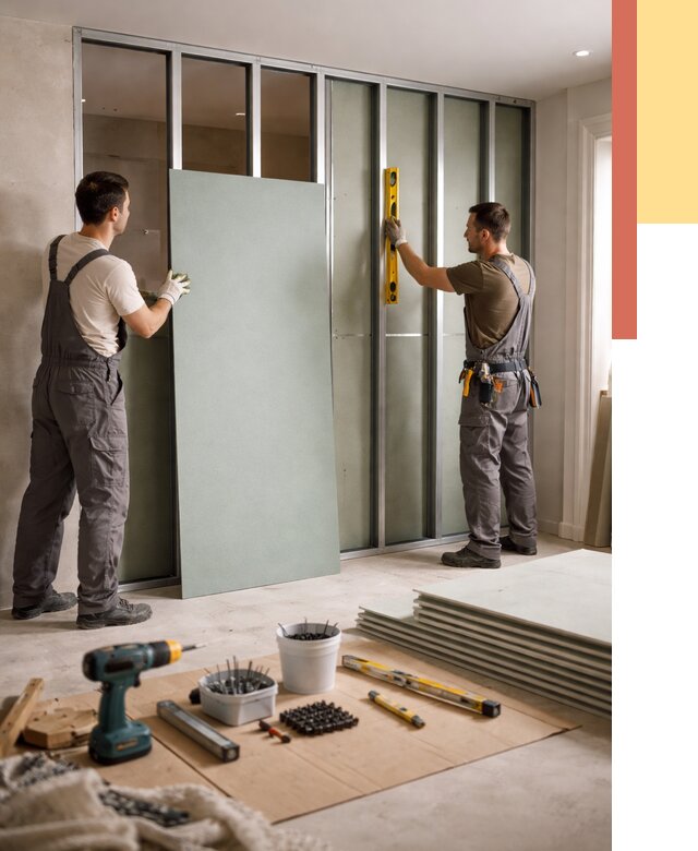 Перегородка из влагостойкого гипсокартона в Малоярославце от 4964 руб. — монтаж под ключ | ОТДЕЛОЧНИК-Млр