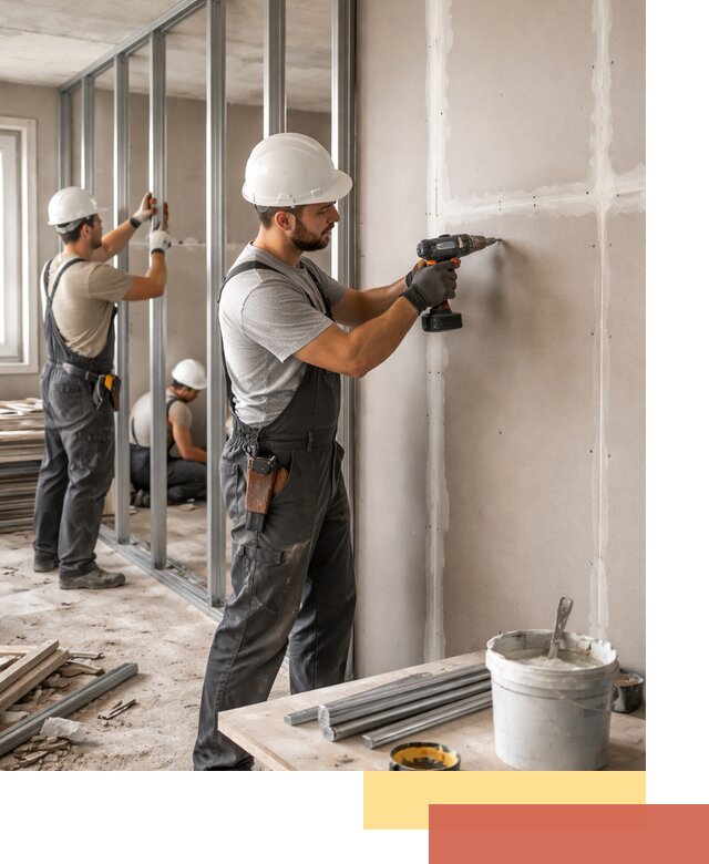 Перегородки из огнестойкого гипсокартона в Малоярославце под ключ