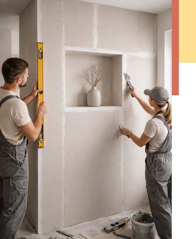 Перегородка из гипсокартона с нишей в Малоярославце от 3361 руб. под ключ | ОТДЕЛОЧНИК-Млр