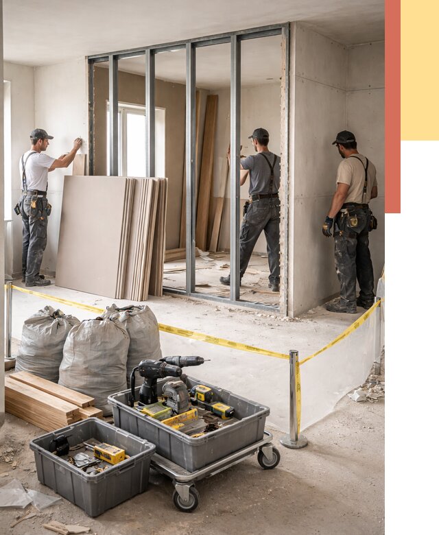 Перенос гипсокартонной перегородки в Малоярославце под ключ от 4654 руб. | Демонтаж и монтаж – ОТДЕЛОЧНИК-Млр