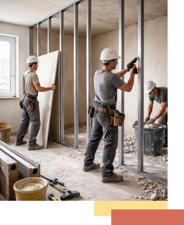 Перенос гипсокартонной перегородки в Малоярославце профессионально и быстро